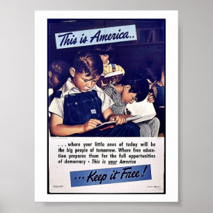 Poster C'Est L'Amérique Qui La Garde Libre !