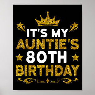 Poster C'est l'anniversaire des 80 ans de ma tante Joyeux