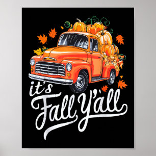 Poster C'est l'automne à tous Pumpkin Truck Automne Arbre