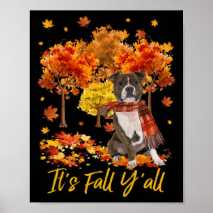 Poster C'est l'automne, vous tous Staffordshire Bull Terr