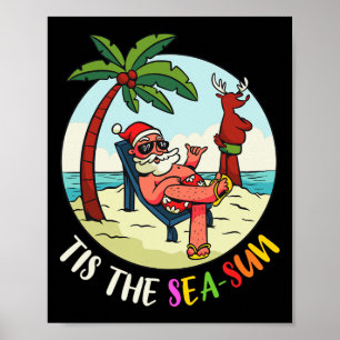 Poster C'est Le Sea-sun Drôle Santa Plage Été Noël