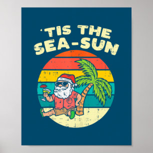 Poster C'Est Le Sea Sun Père Noël Beach Noël Été En