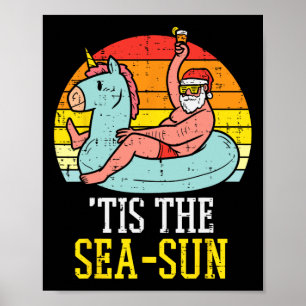 Poster C'est Le Soleil De La Mer Santa Licorne Flotte Été
