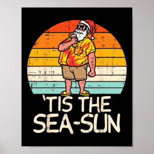 Poster C'est le soleil de la mer Santa Sunset Retro Noël 