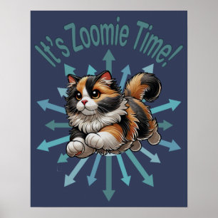 Poster C'est le temps de Zoomie Chat calico