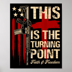Poster C'est le tournant Foi Croix Nous Drapeau Patr