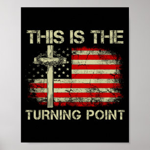 Poster C'est le tournant Foi Croix Nous Drapeau Patr