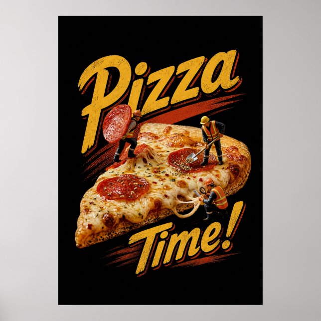 Poster C'est l'heure de la pizza ! (Devant)