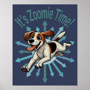 Poster C'est l'heure Zoomie Beagle Mutt Moyen