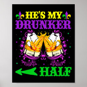 Poster C'est ma demi-chemise Mardi Gras Couples Shir