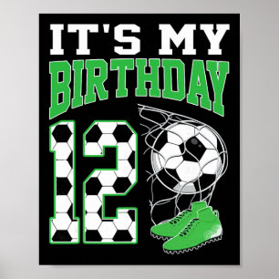 Poster C'est ma fête d'anniversaire de football de 12 ans