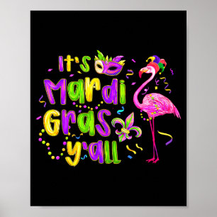 Poster C'est Mardi Gras Vous Tous Carnaval Flamingo Louis