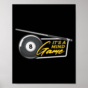 Poster C'est Mind Game Pool Snooker Billiards Player