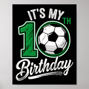 Poster C'est mon 10e anniversaire de football 10 ans d'an