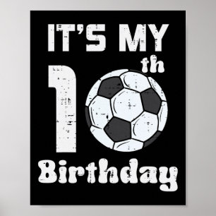 Poster C'est mon 10e anniversaire Football 10 ans Bday Pi
