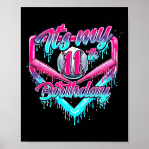 Poster C'est mon 11e anniversaire garçon Bysebyll Drip 11
