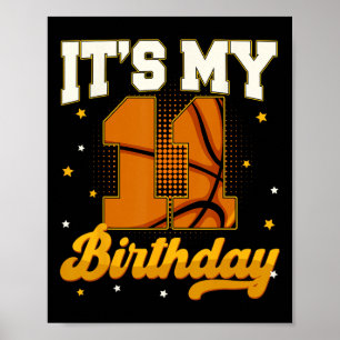 Poster C'est mon 11ème anniversaire Sketll Boy 11 ans Cad