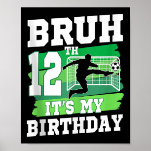Poster C'est mon 12ème anniversaire garçon fête de foot 1