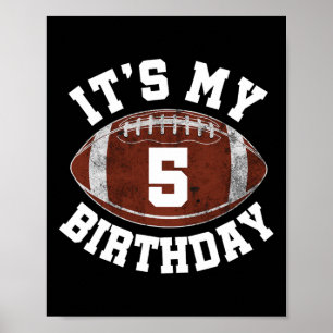 Poster C'est mon 5ème anniversaire garçon de 5 ans joueur