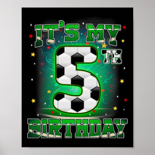 Poster C'est mon 5ème anniversaire Garçons Football 5 ans