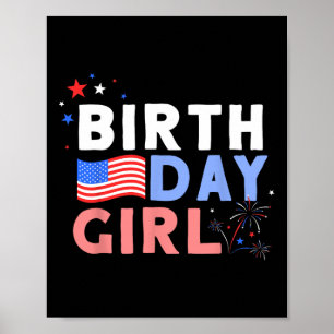 Poster C'est mon anniversaire 4 juillet design pour les f