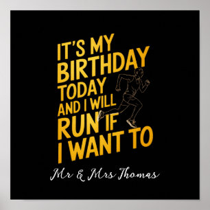 Poster C'est mon anniversaire aujourd'hui et je courrai s