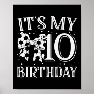 Poster C'est mon anniversaire de 7 ans, fille de football