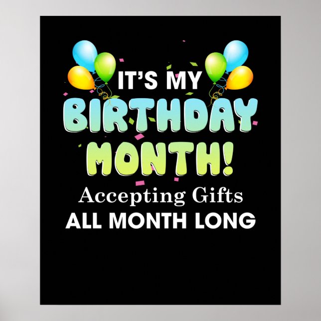 Poster C'est mon Anniversaire Mois acceptant des cadeaux  (Devant)