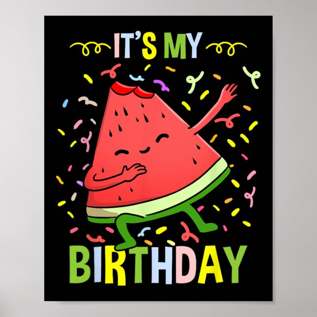 Poster C'est mon anniversaire Pastèque  (Devant)