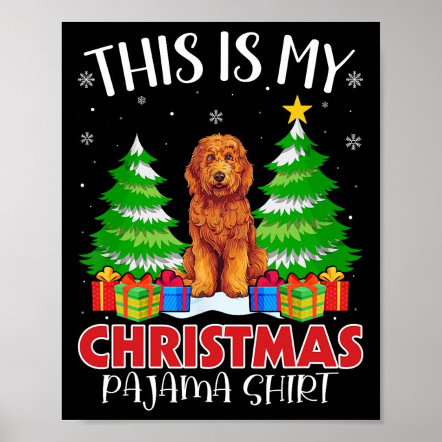 Poster C'Est Mon Pajama Goldendoodle Chien De Noël (Devant)