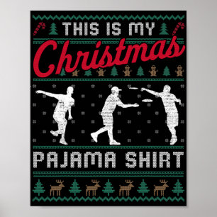Poster C'est mon pull de Noël moche pour le disc golf en