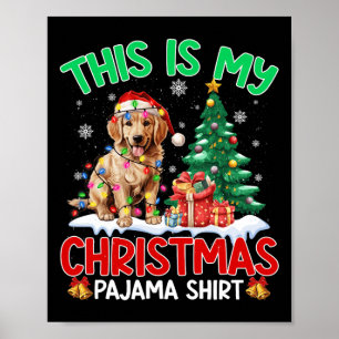 Poster C'Est Mon Pyjama De Noël Golden Retriever Chien L