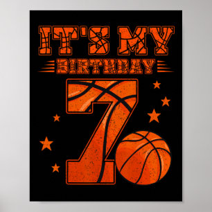 Poster C'est My 7th Birthday Boy Girl 7 Year Old Bysketby