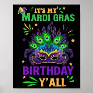 Poster C'est My Mardi Gras Anniversaire Fête de Yall Mard
