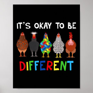 Poster C'Est Ok D'Être Différent Mignonne Puzzle Autisme