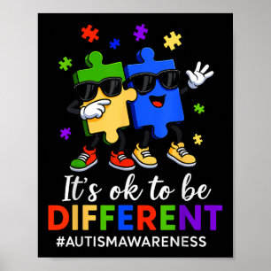 Poster C'Est Ok D'Être Un Peu Différent Puzzle Autism Awa