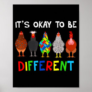 Poster C'est Ok Pour Être Différent Cute Puzzle Poulet Au
