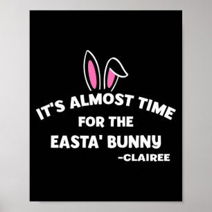 Poster C'est presque temps pour la lapine de Pâques Clair