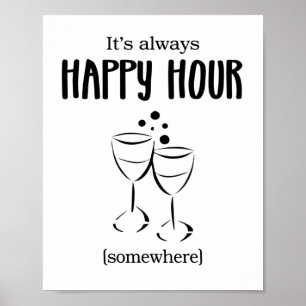 Poster C'est toujours de l'Happy Hour Quelque part Cockta