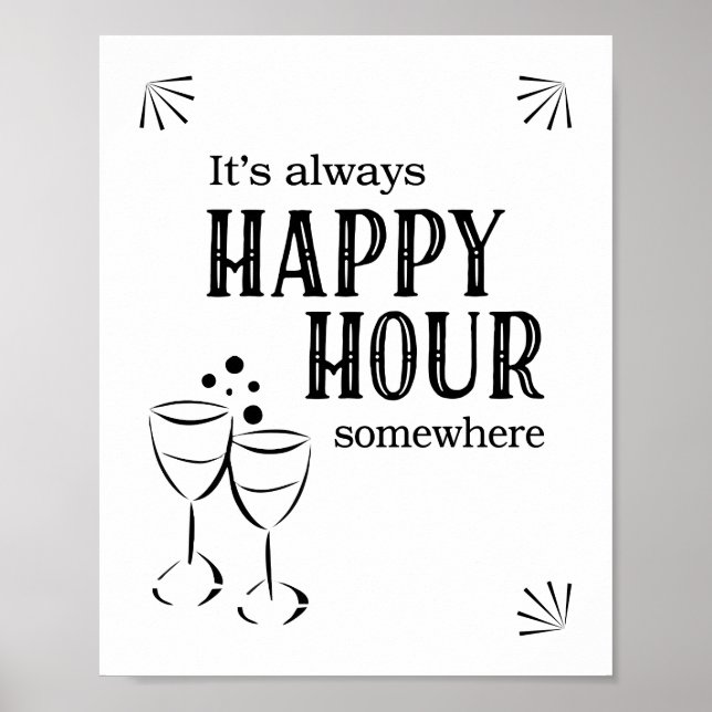 Poster C'est toujours heureux Happy Hour Quelque part Pan (Devant)