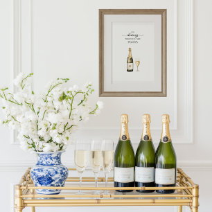 Poster C'est toujours l'heure du Prosecco ou du Champagne