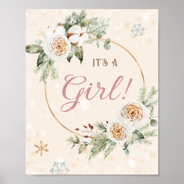 Poster C'est un Baby shower d'hiver pour filles Sprinkle  (Devant)