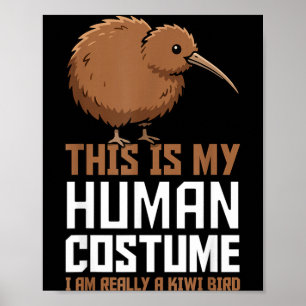 Poster C'est un costume humain un oiseau kiwi Nouvelle-Zé