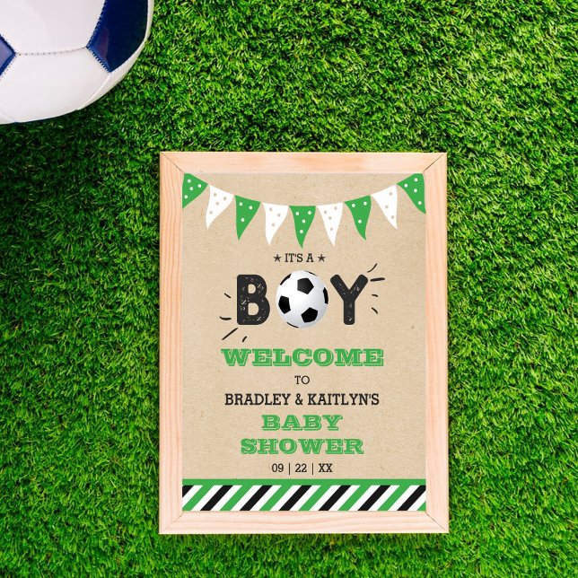 Poster C'est un garçon ! Baby shower Thématique Football  (Créateur téléchargé)