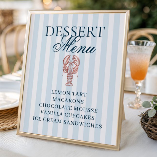 Poster C'est un menu de dessert rayé de homard (Créateur téléchargé)