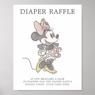 Poster C'est une fille ! Baby shower d'aquarelle Minnie M