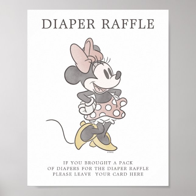 Poster C'est une fille ! Baby shower d'aquarelle Minnie M (Devant)