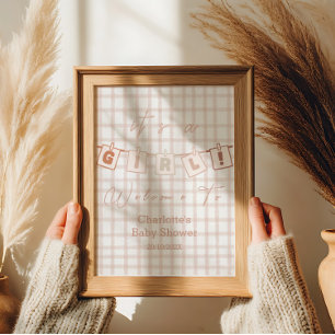 Poster C'est une fille ! Joli Gingham Marron Notedry Bien