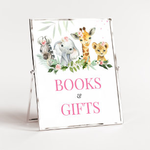 Poster C'est une fille Safari Animaux Livres et Cadeaux