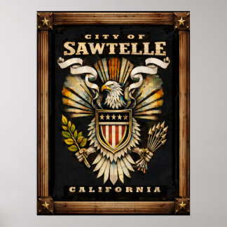 Poster Cet emblème de la ville de Sawtelle